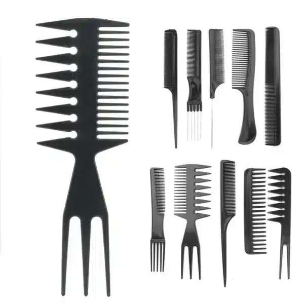 Kit de peinetas plástica x10 pcs color negro
