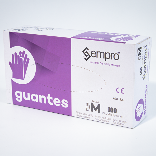 Guantes de nitrilo morados talla M