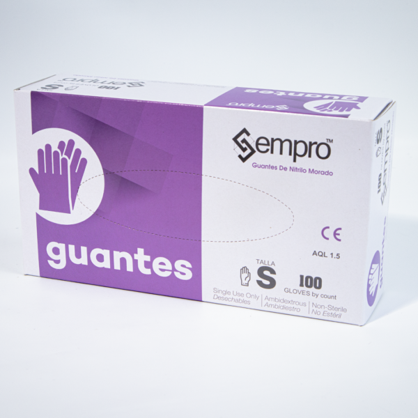 Guantes de nitrilo morados talla S