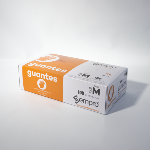 Guantes de nitrilo naranja talla M - Imagen 2