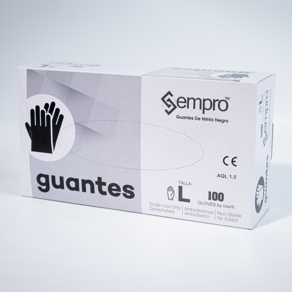 Guantes de nitrilo negros talla L