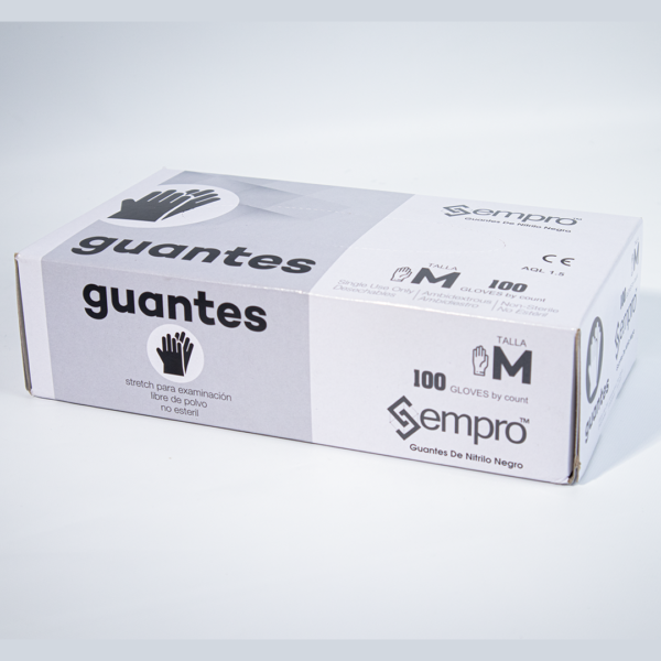 Guantes de nitrilo negros talla M - Imagen 2