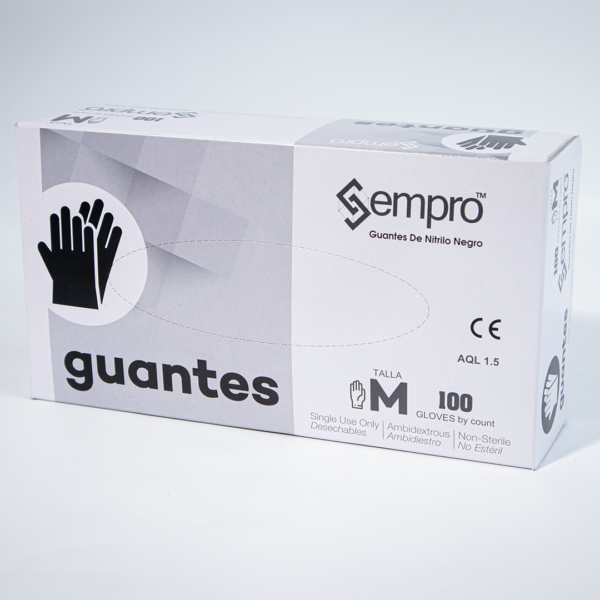 Guantes de nitrilo negros talla M