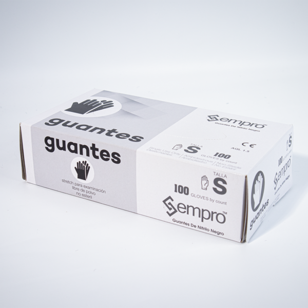 Guantes de nitrilo negros talla S - Imagen 2
