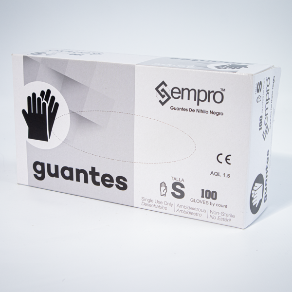 Guantes de nitrilo negros talla S