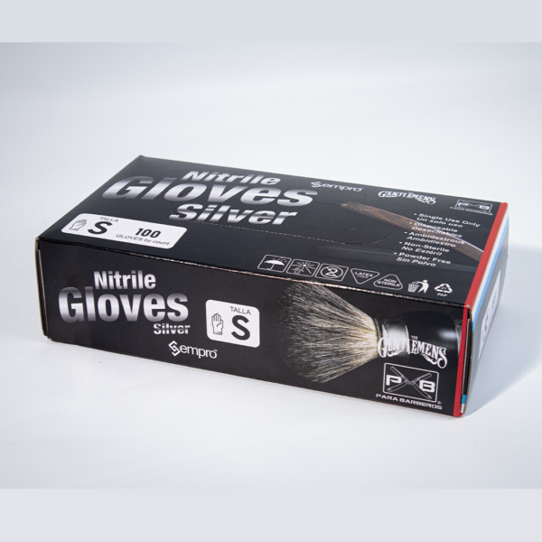 Guantes de nitrilo plateados talla S - Imagen 2