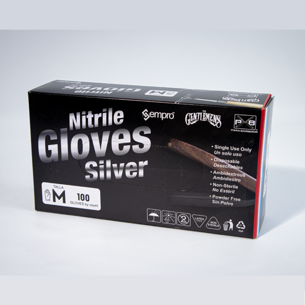 Guantes de nitrilo plateados talla M
