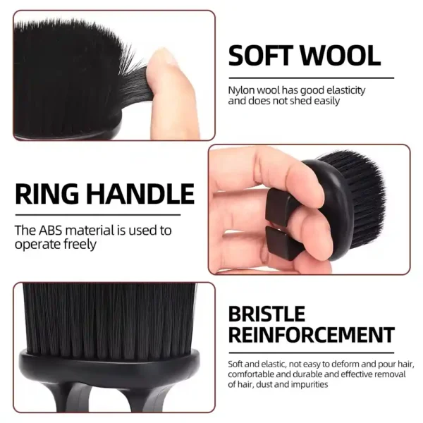 Cepillo barber anillo negro pequeño - Imagen 3