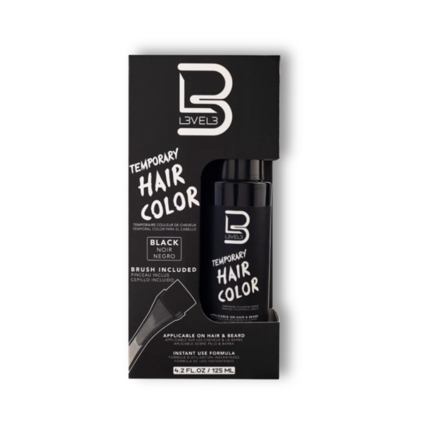 Tinte temporal para cabello y barba l3vel3 negro - Imagen 2