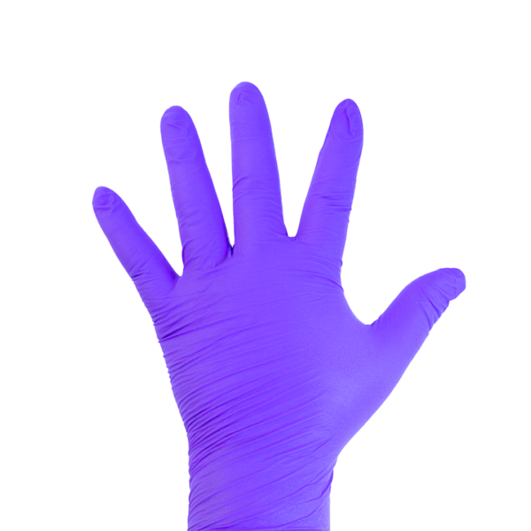 Guantes de nitrilo morados talla L - Imagen 3