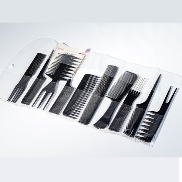 Kit de peinetas plástica x10 pcs color negro