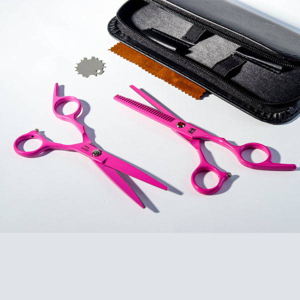 Kit tijera parabarberos fluorescente rosado x2 und