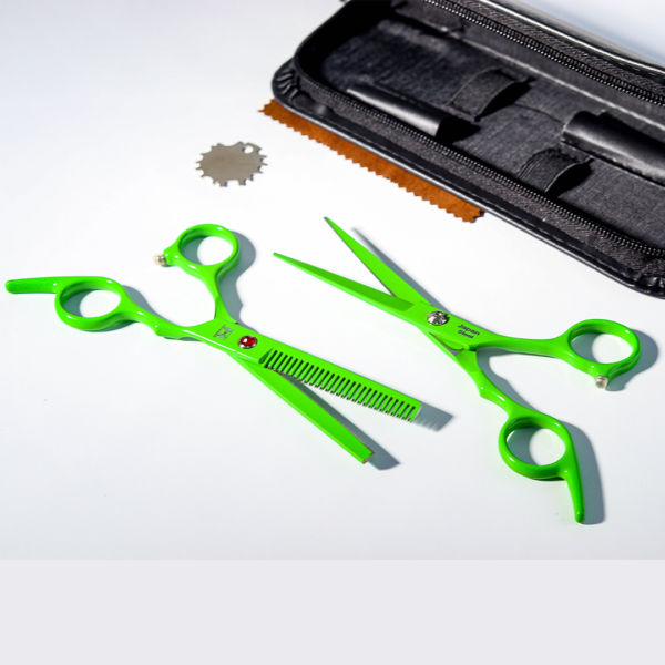 Kit tijera parabarberos fluorescente verde x2 und