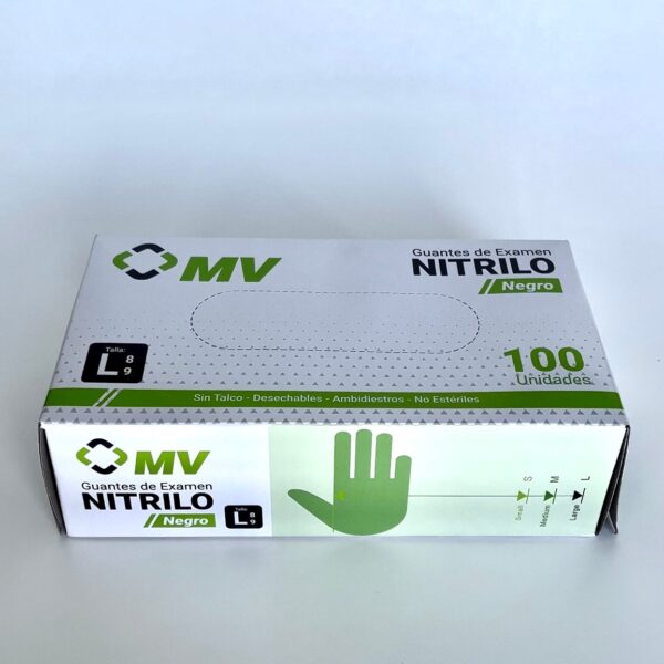 Guantes de nítrilo negro mv talla L