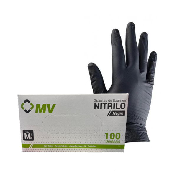 Guantes de nítrilo negro mv talla m
