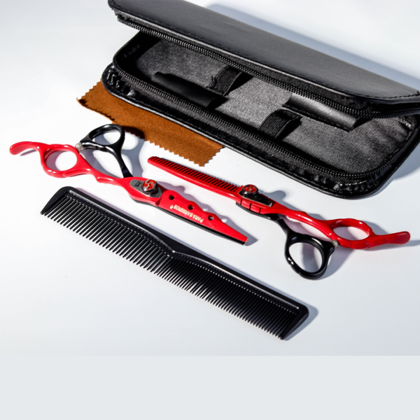 Kit tijera parabarberos premium x2 pcs rojas
