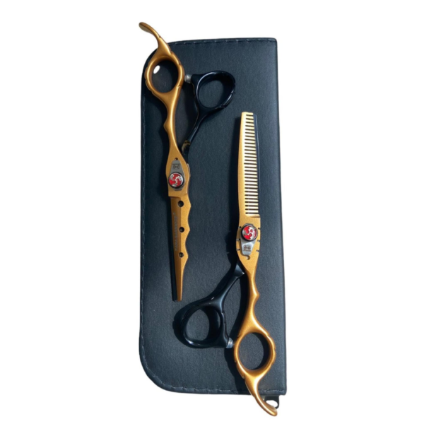 Kit tijera parabarberos premium x2 pcs doradas