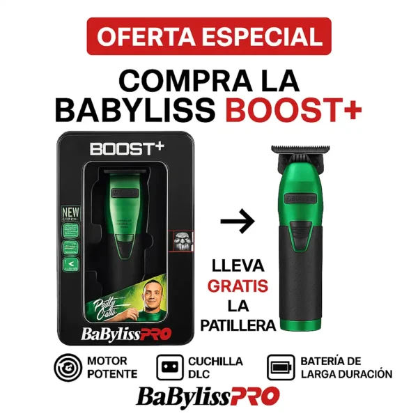 Combo maquina Babyliss influencer verde Gratis patillera influencer verde