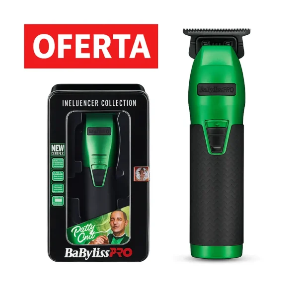Combo maquina Babyliss influencer verde + patillera influencer verde