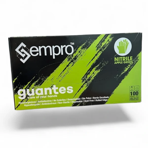 Caja de guantes de nitrilo sempro verdes talla S