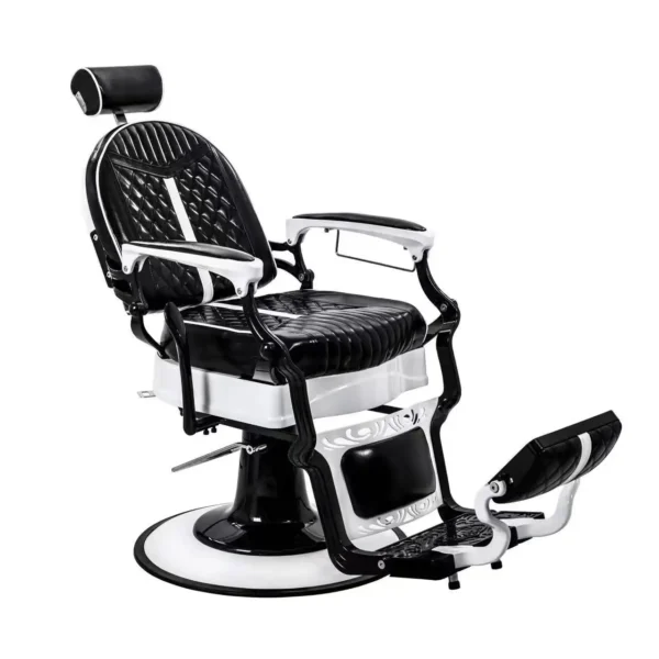 Silla de barberia clasica negra blanco