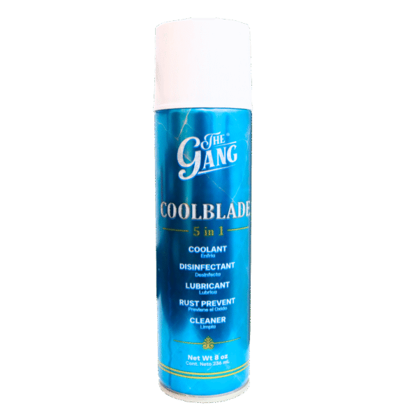 Spray refrigerante The Gang 5 en 1 para máquinas barbería Cool Blade x 236 ml