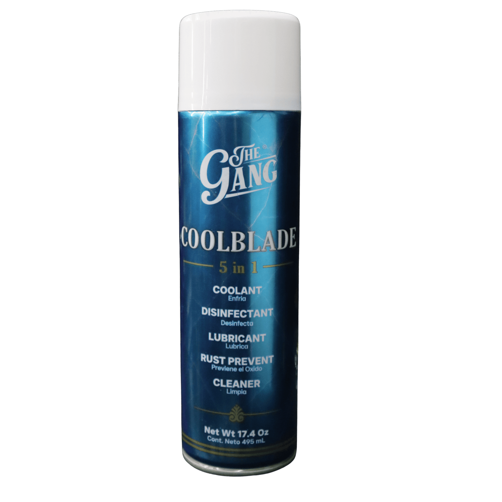 Spray refrigerante The Gang 5 en 1 para máquinas barbería Cool Blade 495 ml