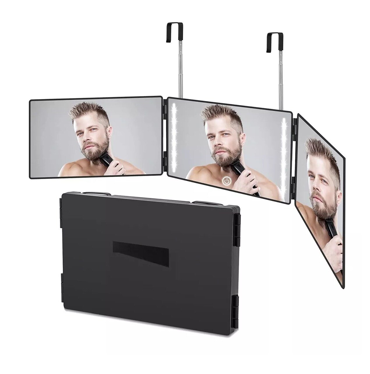 Espejo 360° Plegable con Luz LED Ajustable Profesional para Barbería - Imagen 4