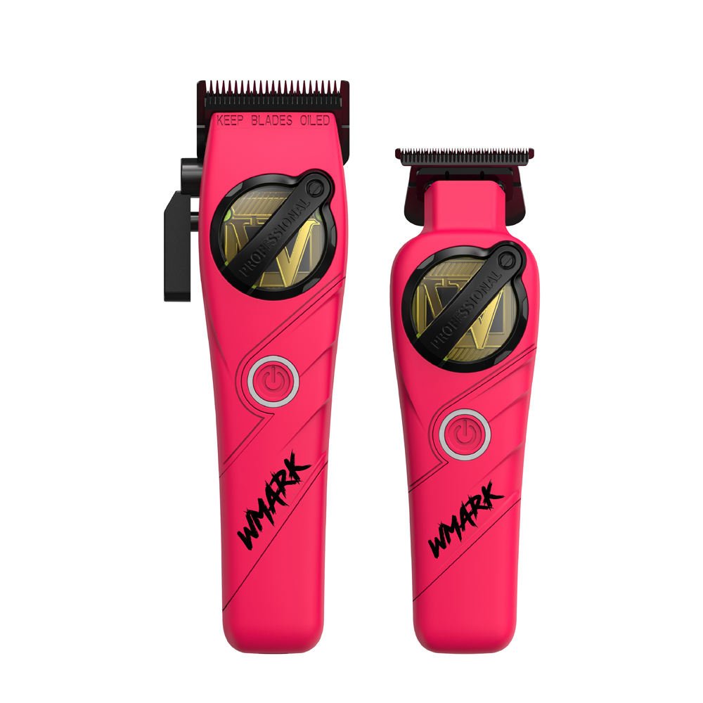 Wmark 8613 Fucsia Combo Profesional Clipper + Trimmer | Doble Velocidad | Cuchilla DLC