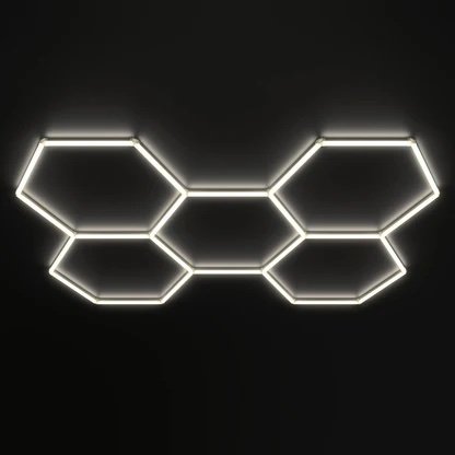 Luz LED Hexagonal Barbería 44 cm | Iluminación Profesional para Barber Shop