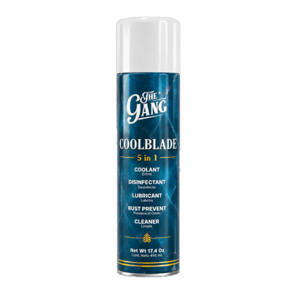 Spray refrigerante The Gang 5 en 1 para máquinas barbería  Cool Blade 495 ml
