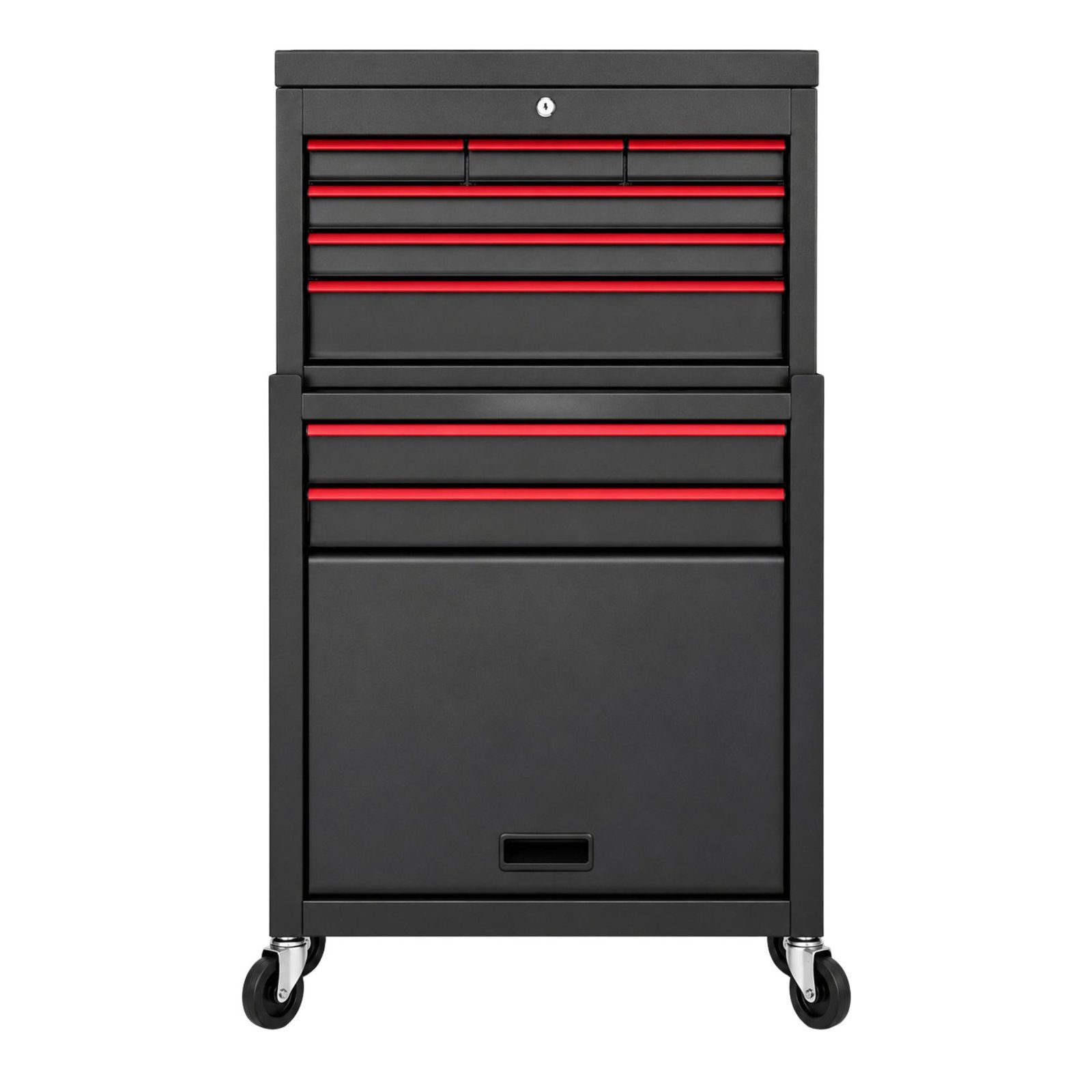 MUEBLE ORGANIZADOR DE HERRAMIENTAS DE BARBERÍA CON RODACHINES TIPO GABINETE ROJO PB 1303